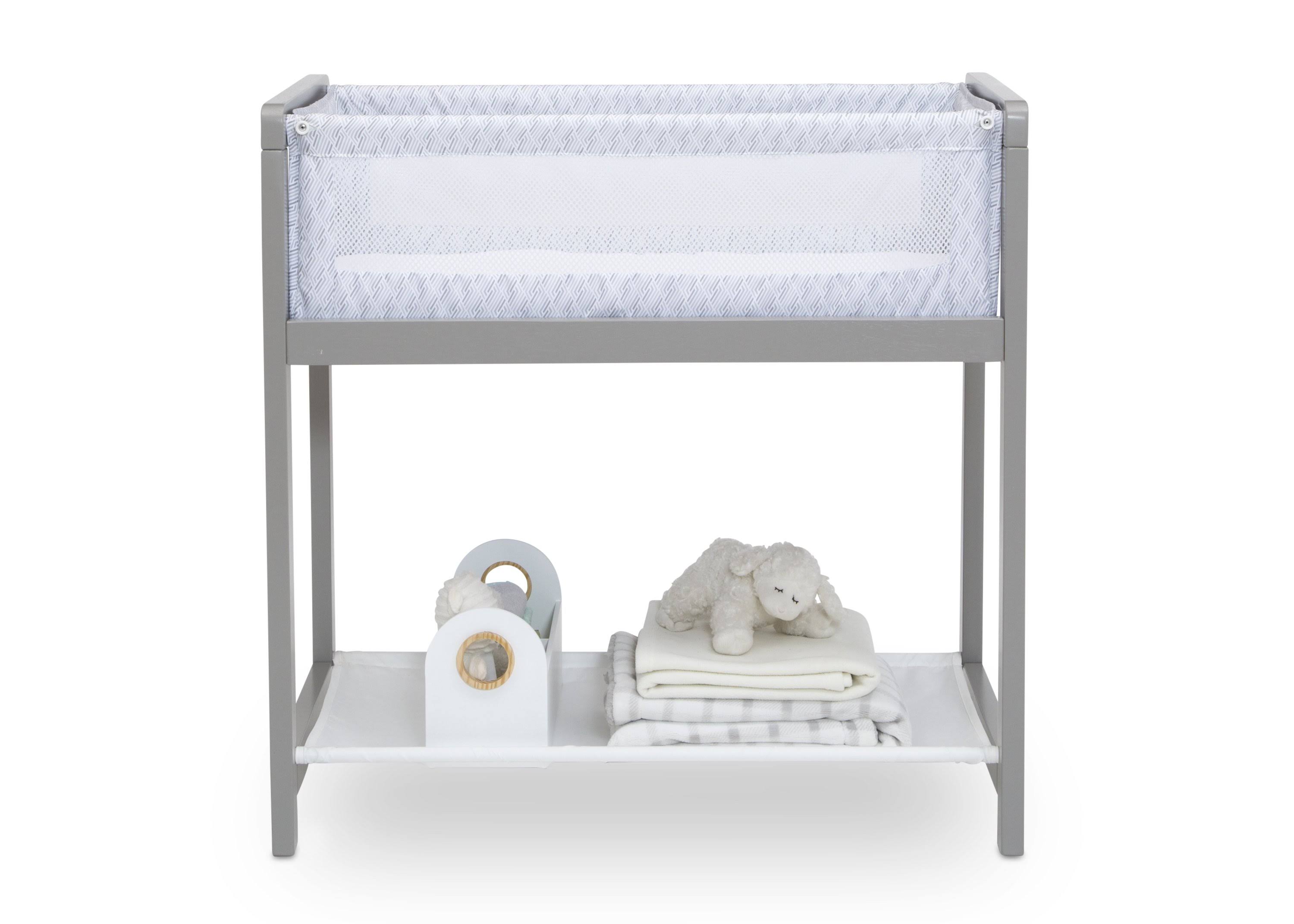 Delta Children Classic Wood Bedside Bassinet Sleeper - Portable Crib with High-End Wood Frame, Link