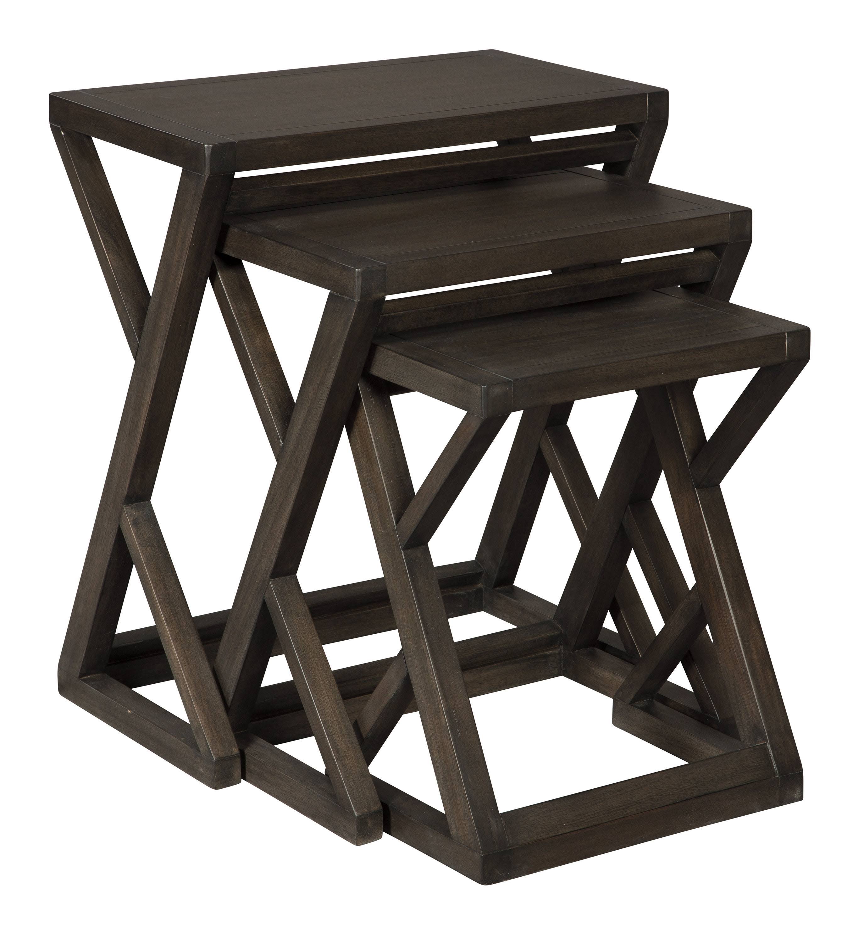 Ashley Furniture Cairnburg Accent Table Set of 3 - Brown