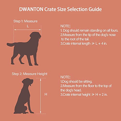 DWANTON Dog Crate Furniture with Cushion, Wooden Dog Crate with Double Doors, Dog Furniture, Dog Kennel Indoor for Small/Medium/Large Dog，End Table, Small, 27.2" L, Warm Brown