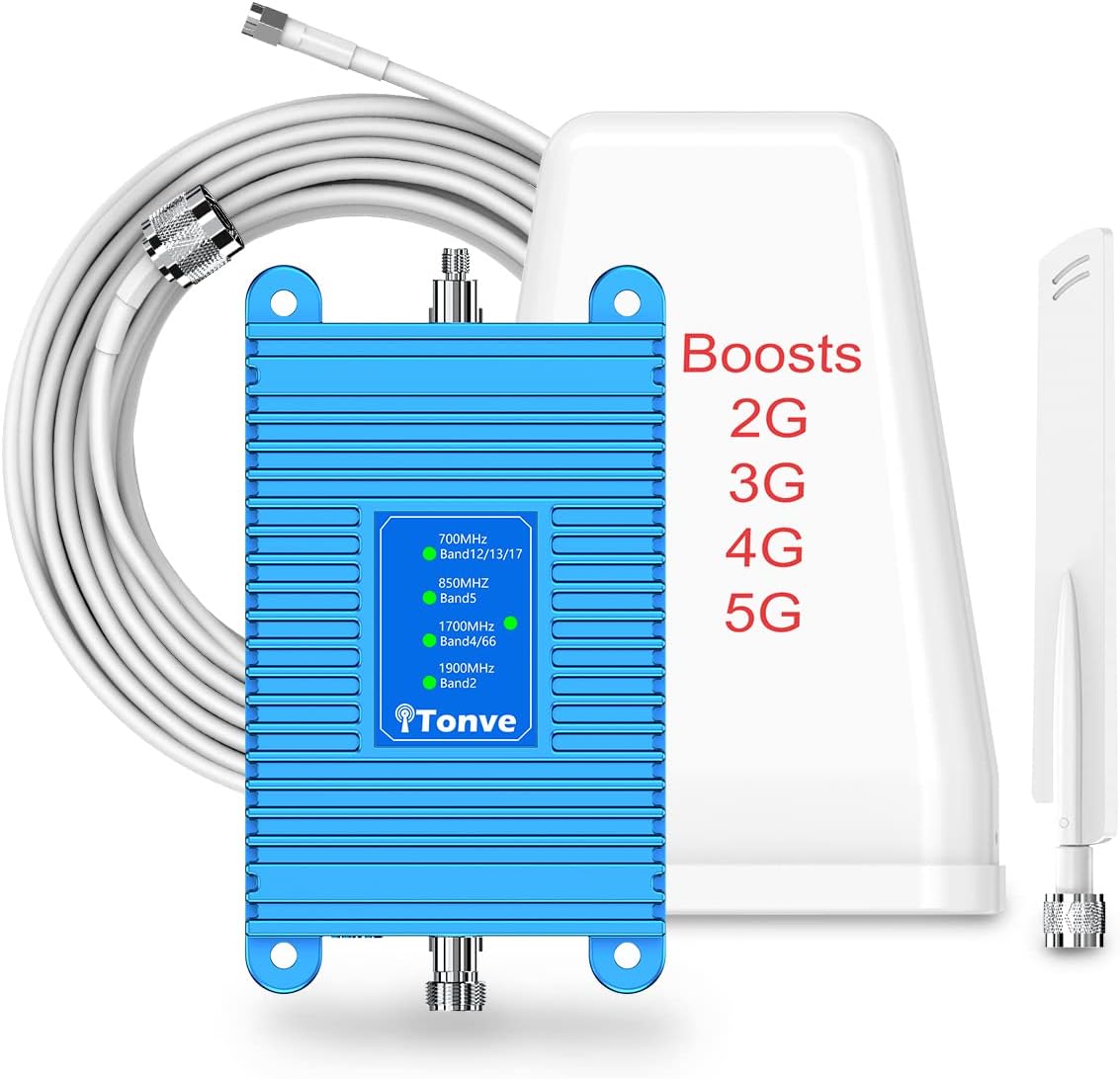 Cell Phone Signal Booster for Home - Up to 3,000 sq ft, Cell Phoen Booster kit, Cellular Repeater Amplifier Boost 5G 4G LTE 3G Data Signal for Verizon, AT&T, Sprint and All US Carriers | FCC Approved