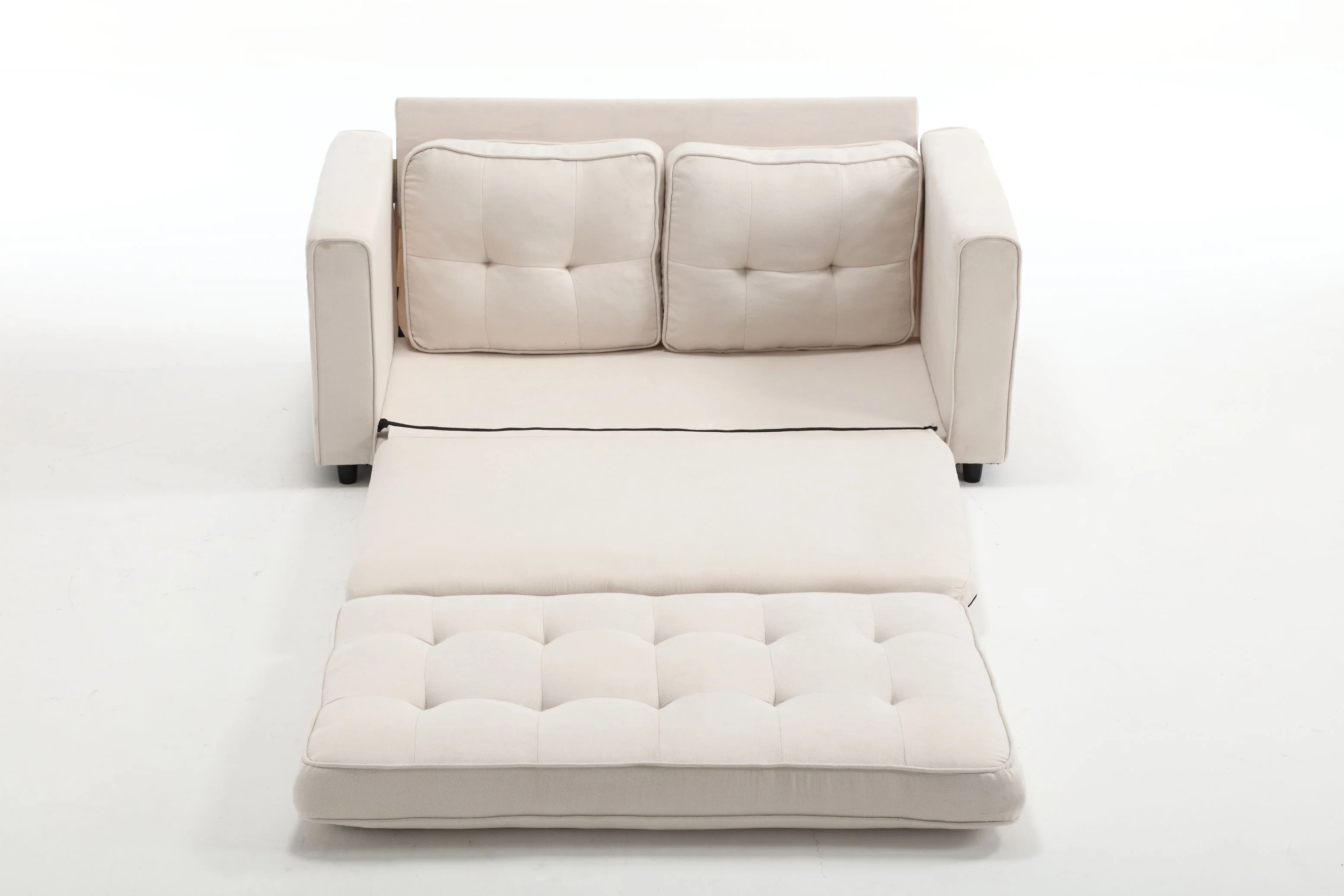 Convertible 3 Fold Sofa Loveseat Bed Sleeper for Living Room Space Saving Couch Velvet Linen Fabric - Comfortable & Innovative
