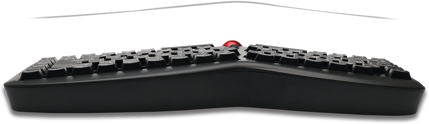 Adesso WKB-3150UB - Wireless Ergonomic Keyboard with Built-in Removable Trackball and Scroll Wheel, Split Key, Long Battery Life, Small and Portable -Compatible for Laptop/Desktop/PC/Windows XP/7/8/10