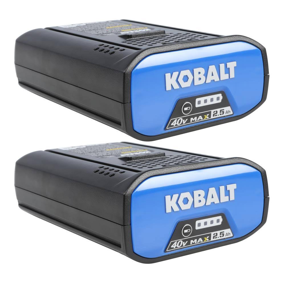 Kobalt 2-Pack 40-Volt Max 2.5 Ah Rechargeable Lithium Ion (Li-Ion) Cordless Power Equipment Battery | KBK 0140-06