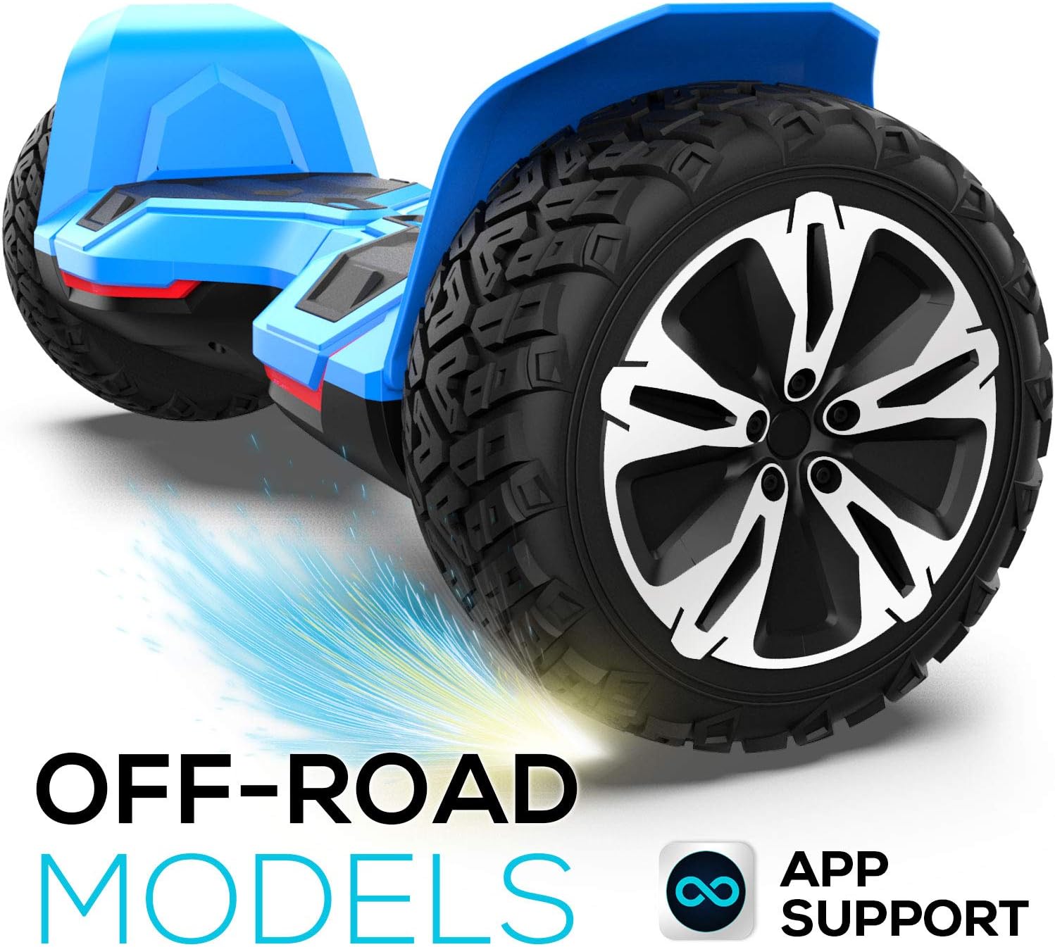MAGIC HOVER 8.5 inch Warrior G2 Hoverboard Smart Self Balancing Scooter with Music Speaker and App-Enabled Hoverboard UL2272 Certificated All Terrain Off Road LED Lights