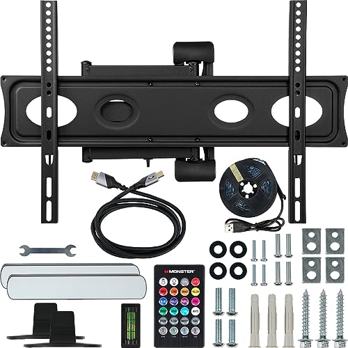 Sony XR42A90K Bravia XR A90K 42" 4K HDR OLED Smart TV Bundle with Monster TV Full Motion Wall Mount for 32"-70" with 6 Piece Sound Reactive Lighting Kit