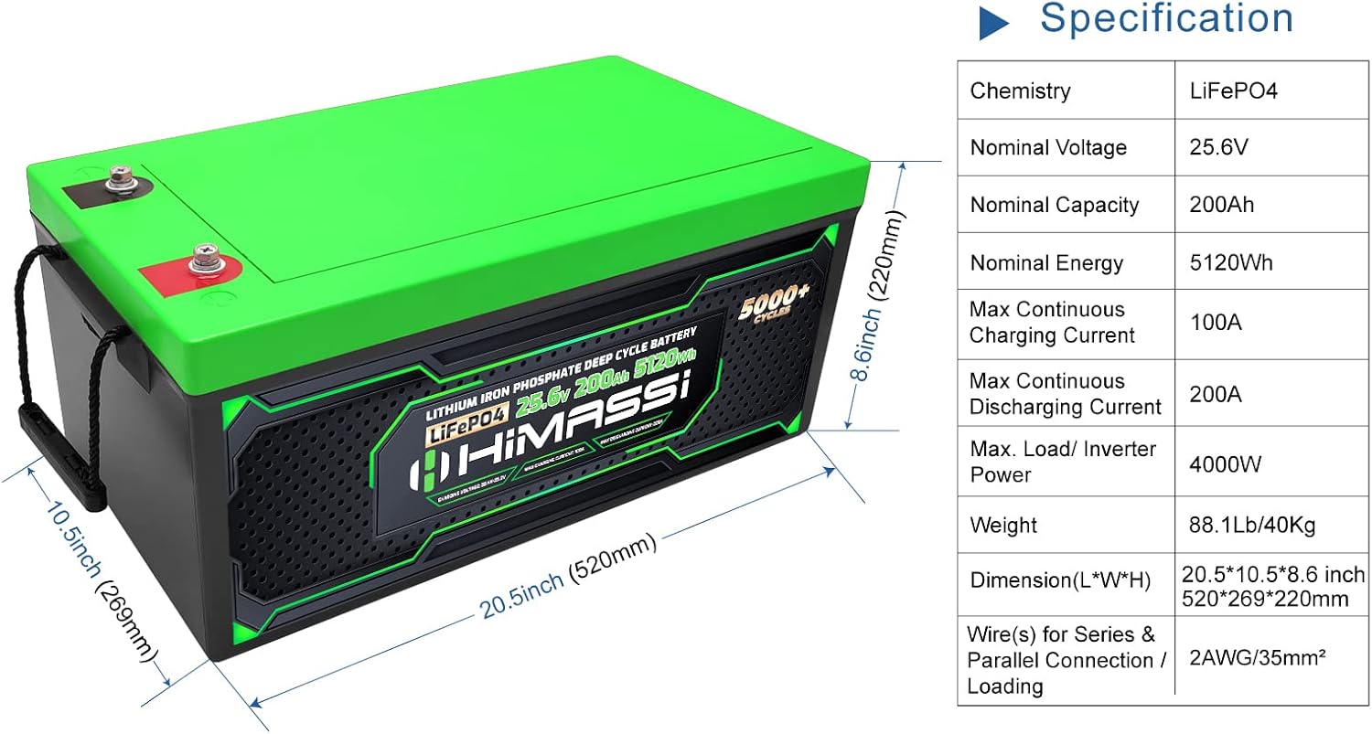 LiFePO4 Battery, 12V 400Ah Lithium Battery, Built-in 250A BMS, Lithium Ion Battery for Trolling Motor, Solar, Marine, RV Car, Camper, Home Storage, Off-Grid System