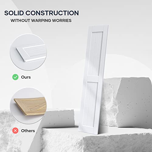 EaseLife 54 x 84 inch White Barn Door with 9FT Sliding Door Hardware Kit Included & Handle,Solid Wood Covered with Waterproof PVC Surface,DIY Assemblely,Easy Install,H-Frame,Fit 50-52in Wide Opening