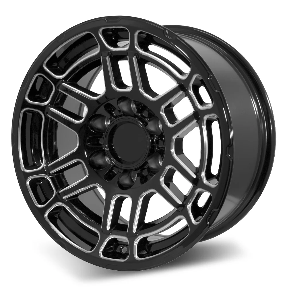 Set of 22" Black Milled 2022 Tac Pro Style Wheels for Toyota Tacoma, 4Runner, FJ Cruiser (22x9, 0mm Offset)