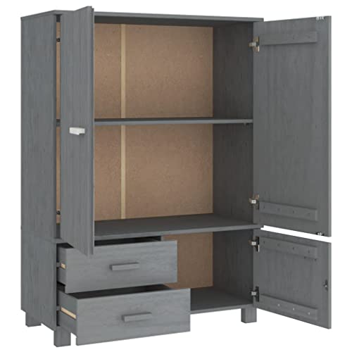 Wardrobe Dark Gray 39"x17.7"x53.9" Solid Wood Pine,Showcase Elegance and Functionality with Our Premium Wooden Wardrobe Armoires & Wardrobes, Bedroom Cabinets & Storage