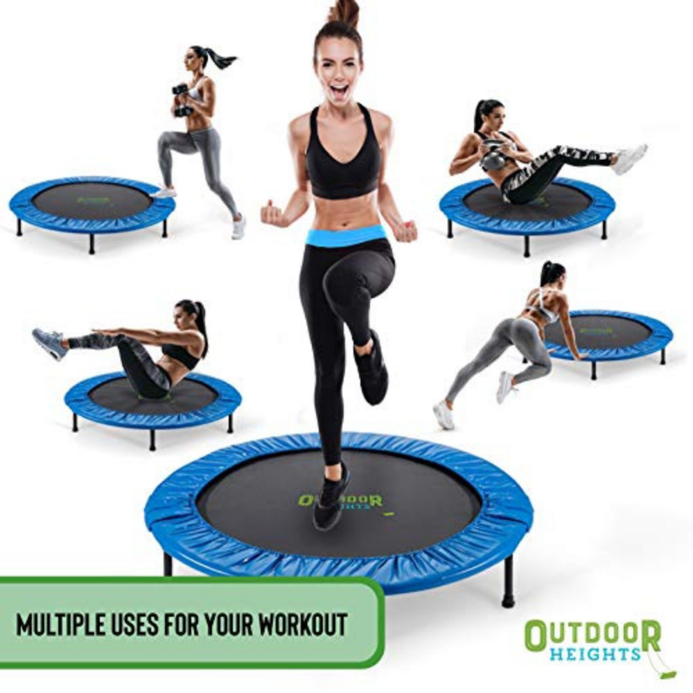 Outdoor Heights Mini Trampoline 36 inch Fitness Trampoline - Fitness Rebounder - With Carrybag