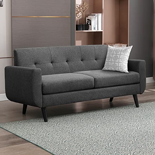 BALUS 68" W Sofa Couch, Upholstered Loveseat Sofa, Mid Century Modern Couch Button Tufted 2 Seater Love Seat Sofa for Living Room/Bedroom/Apartment/Small Space, Easy Assembly