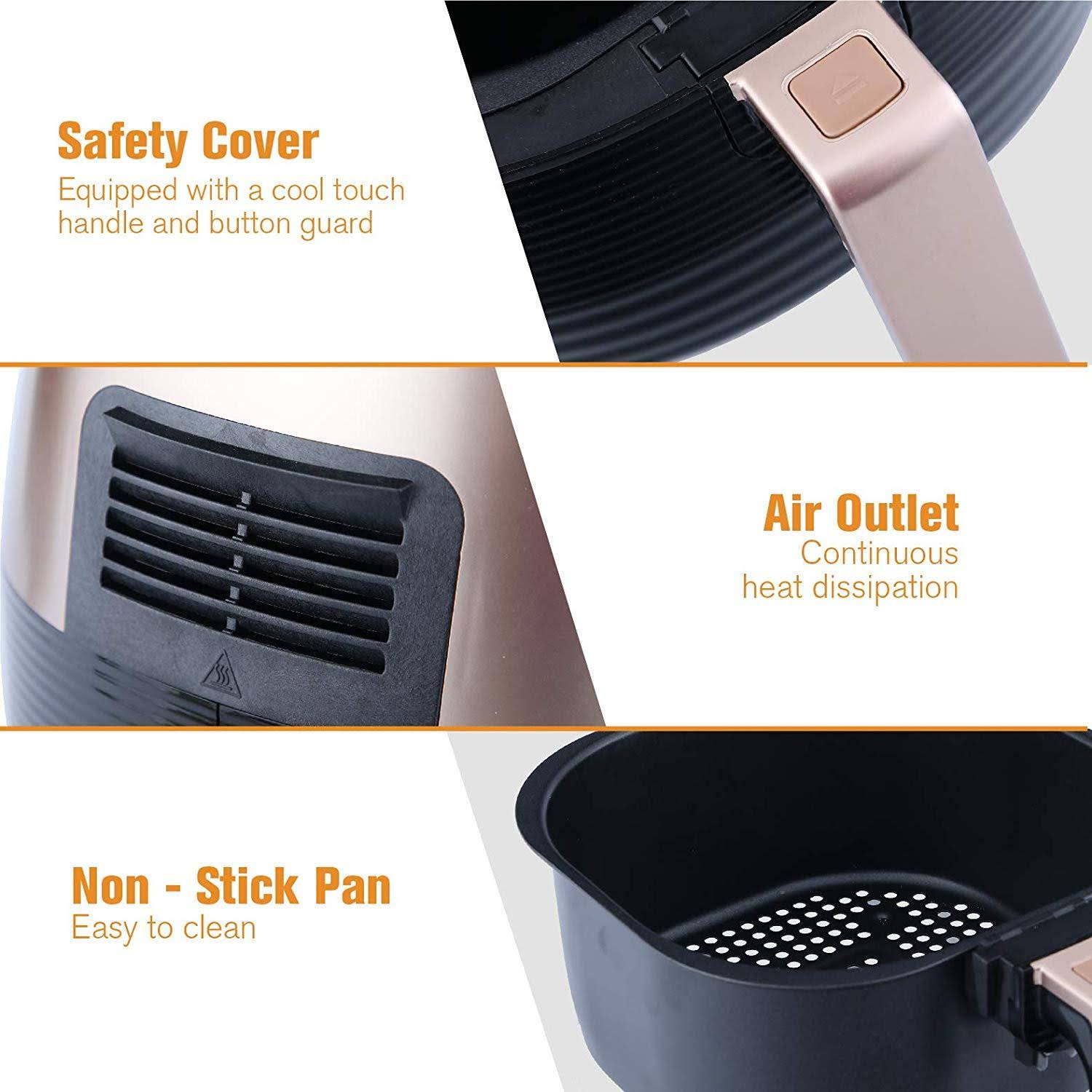 Kitchen Academy Air Fryer (50 Recipes) 5.8 qt Electric Hot Air Fryers XL Oven Oilless Cooker