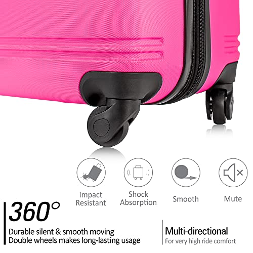 Merax Flieks Luggage Sets TSA 3 Piece Spinner Suitcase Lightweight 20 24 28 inch (Yellow)