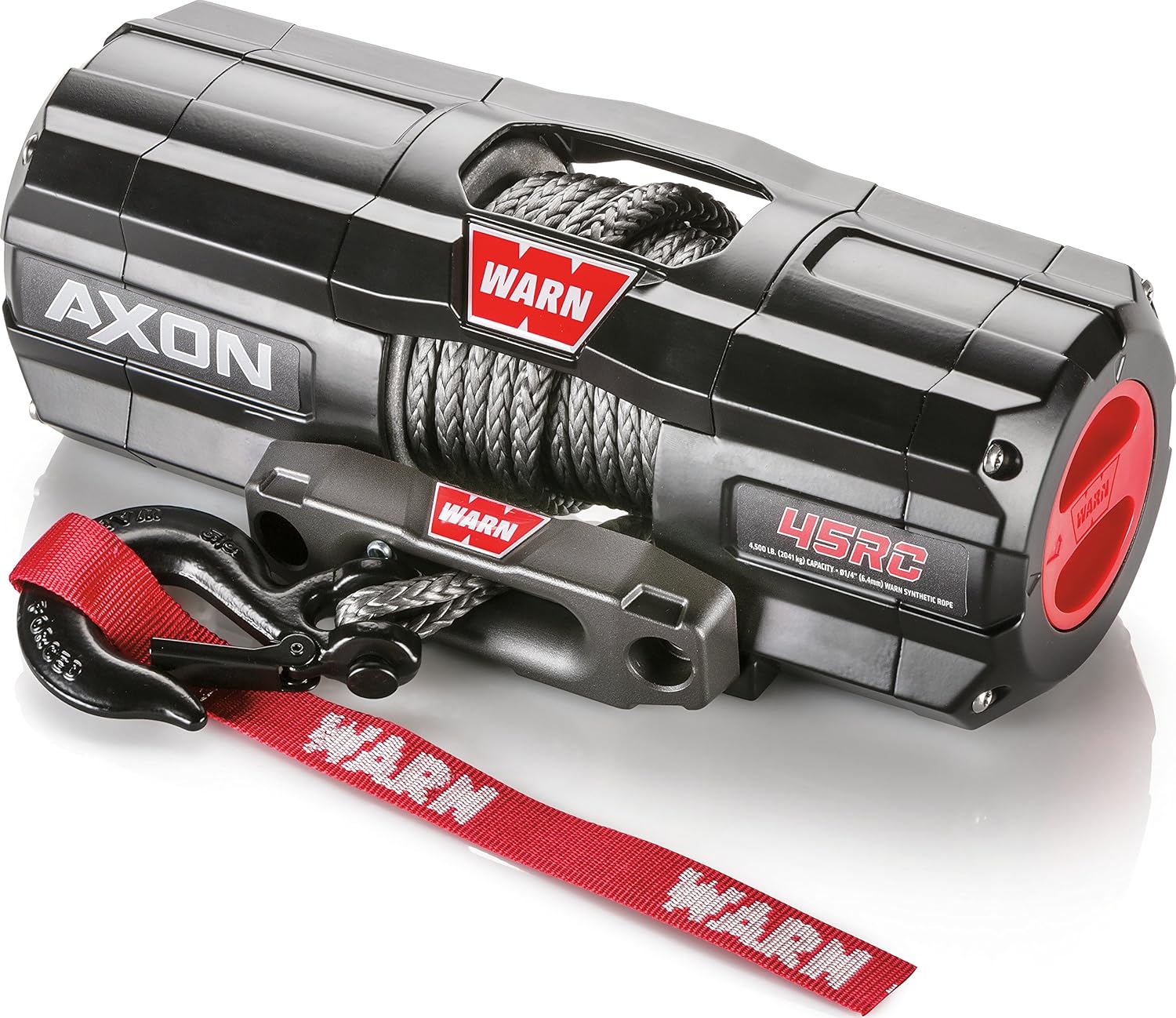 WARN 101240 AXON 45RC Powersports Winch with Spydura Synthetic Cable Rope: 1/4 Diameter x 27' Length, 2.25 Ton (4,500 lb) Pulling Capacity