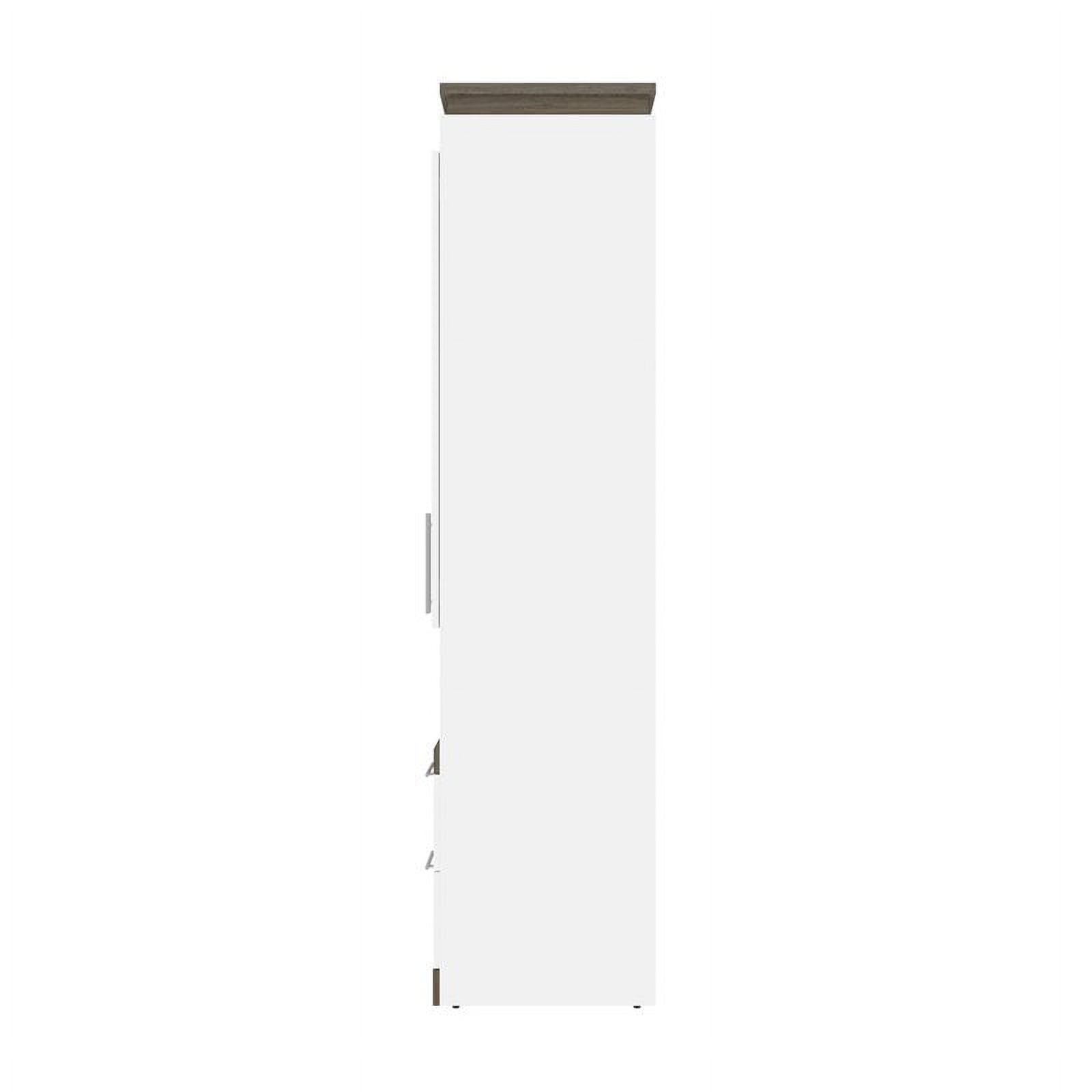 Atlin Designs 89" Full Murphy Bed with Storage Cabinet in White