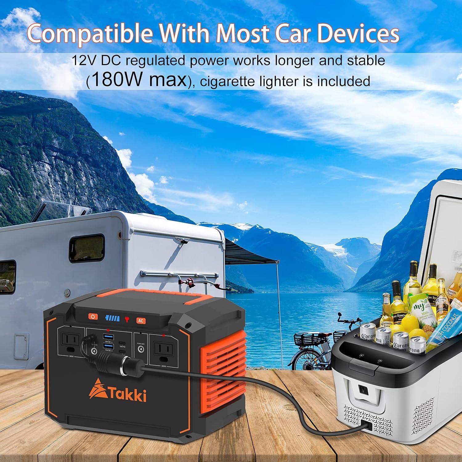 300W Portable Power Station, Camping Solar Generator 240Wh with 110V Peak 350W AC Outlet DC USB Ports Battery Backup Power Supply for Home Use, CPAP Machine, Road Trip, Emergency, Outdoor, Gifts