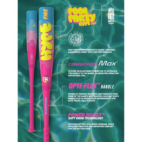 Easton | 2025 | Hype FIRE Baseball Bat | USSSA | -5 / -8 / -10 Drop | 2 3/4" Barrel | 2 Pc. Composite