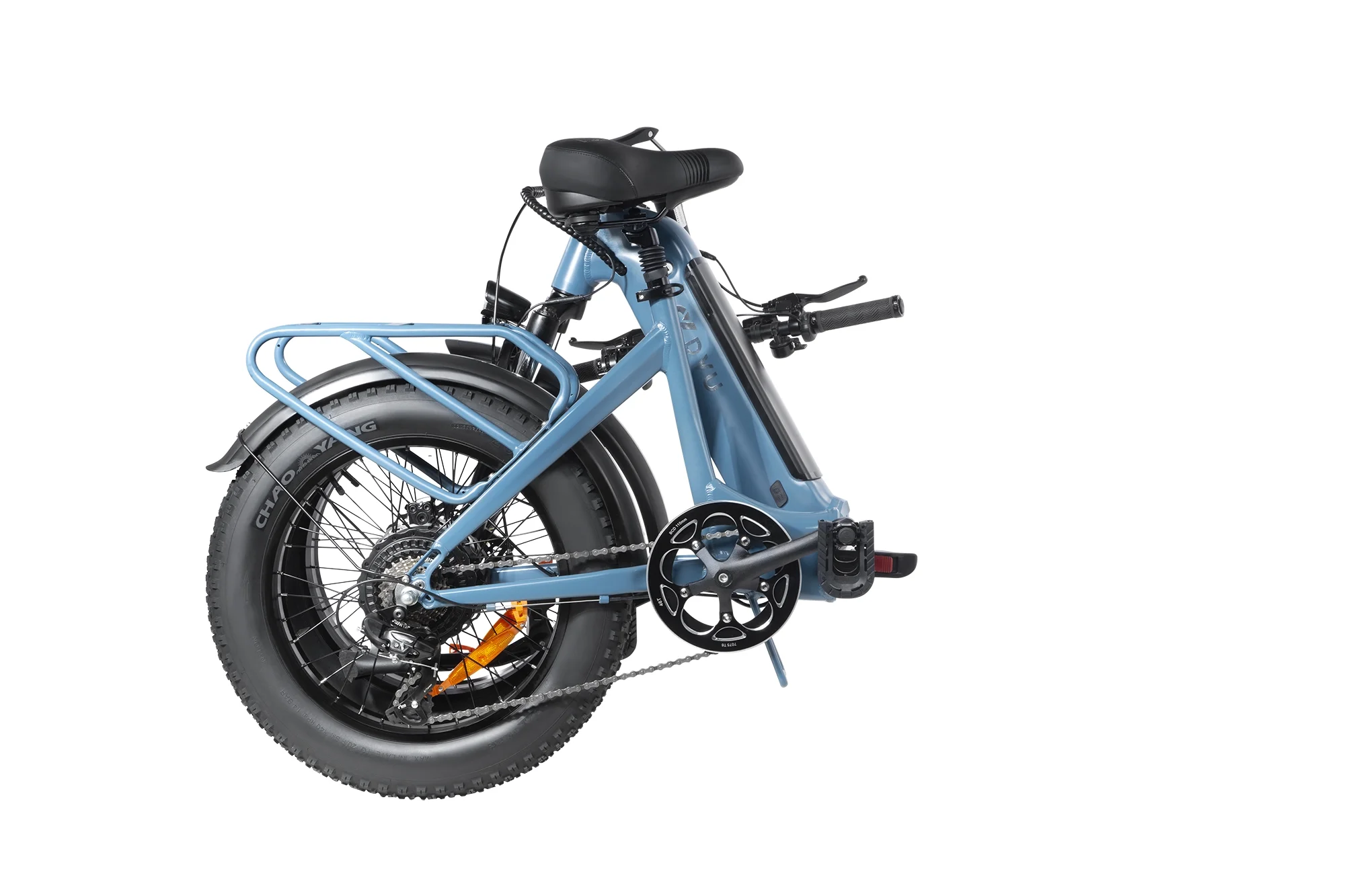 DYU 20" Fat Tire Electric Bike for Adults, Folding Electric Bicycle 500W 48V 14AH Removable LG Battery, Snow Beach E Bike w/Shimano 7 Speed Lockable Suspension Fork
