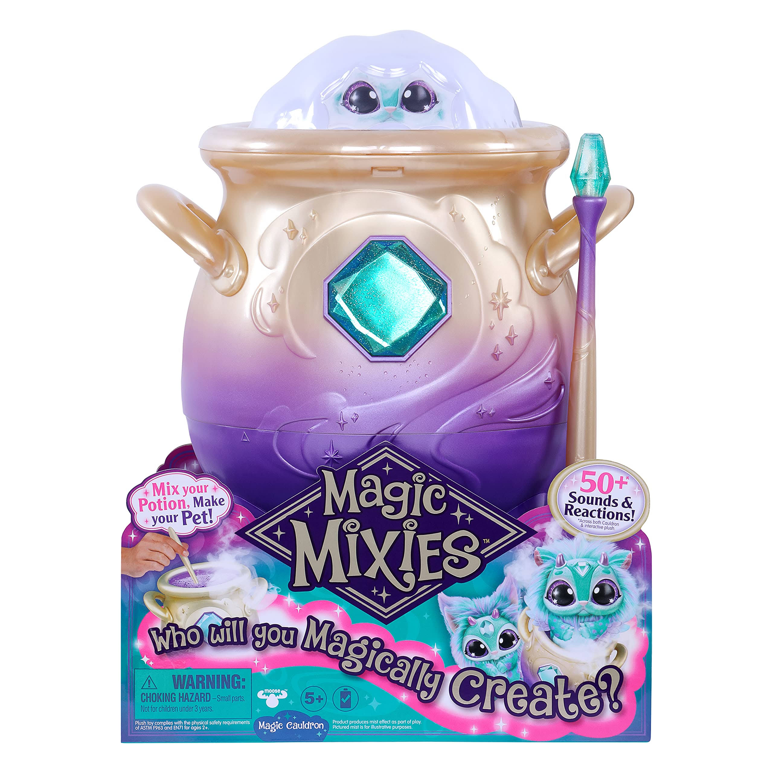 Magic Mixies Blue Interactive Plush Toy Magical Misting Cauldron