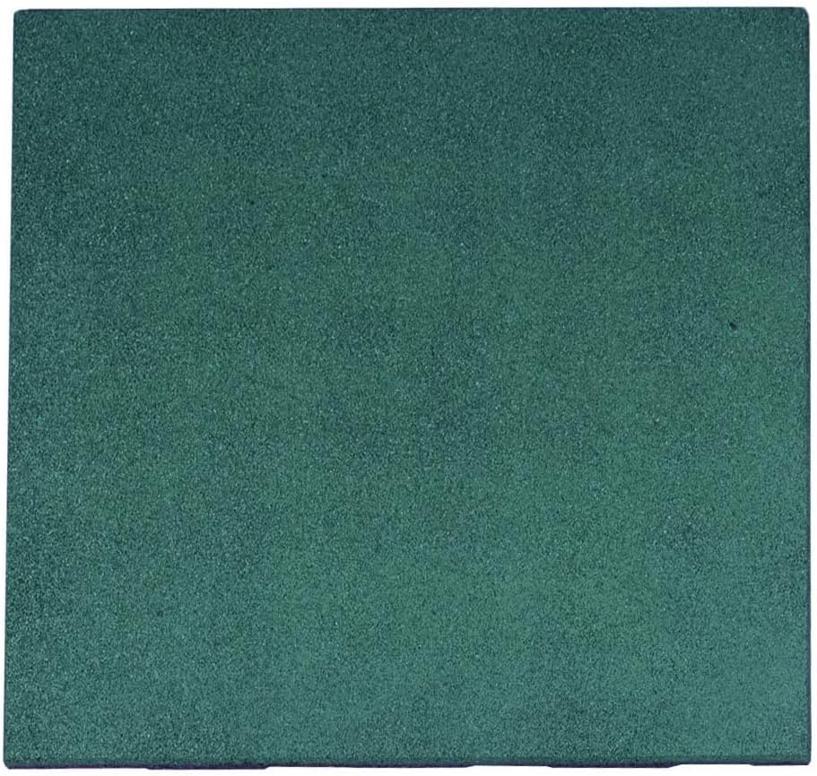 RevTime Easy DIY Interlocking Outdoor Rubber Tiles 20" x 20" x 1&rdquo; Thick for Playground Use, Outdoor Gym Floor, Sports Deck, Backyard Play Area, Safety Rubber Paver (Pack of 4) Green
