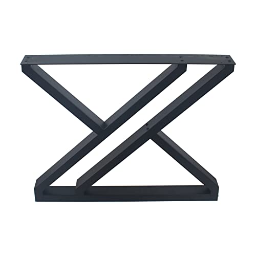 Metal Table Legs 28 Inch Heavy Duty Z Shape Metal Desk Legs Set of 2,28” Height 35” Wide Industrial Table Legs,Black Table Legs,Modern Table Legs,Console Table Legs