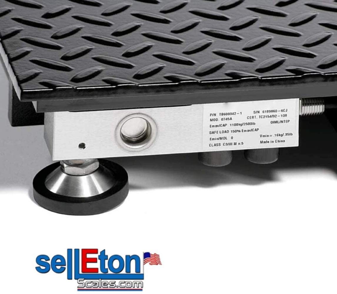 SellEton 36 x 36 Industrial Pallet Size Platform Floor Scale for Warehouse weigh Cap of 1000 x .2