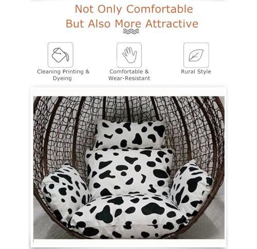 Swing Egg Chair Cushion with Adjustable Pillow, Swing Chair Cushion Replacement, Thicken Patio Hanging Egg Chair Pad with Headrest for Hanging Egg Chair Swing(ONLY Cushion)