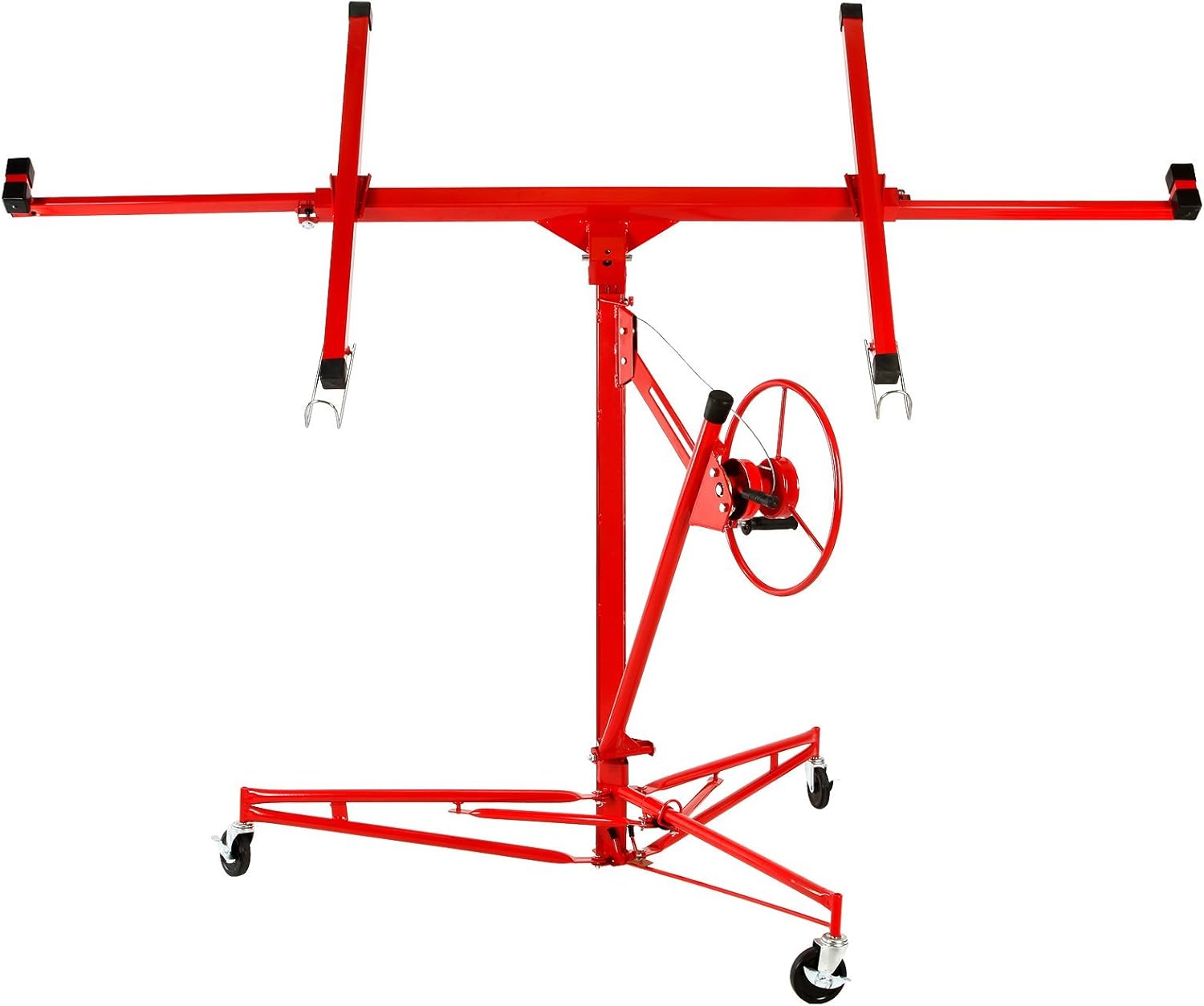 Artist Hand 11' Drywall Lift Rolling Panel Hoist Jack Lifter Construction Caster Wheels Lockable Tool Red