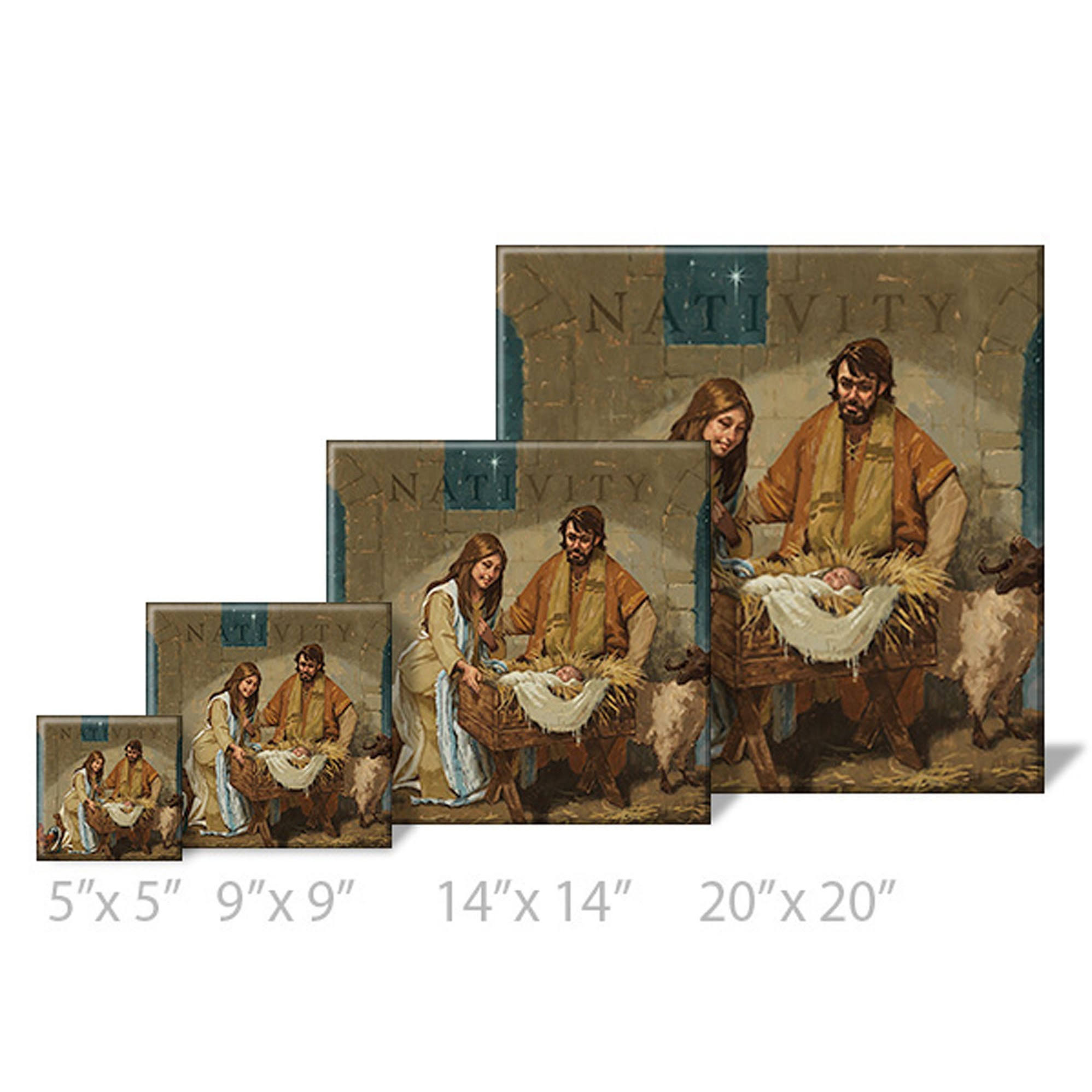 Sullivans Darren Gygi Holy Family Canvas, Museum Quality Giclee Print, Gallery Wrapped, Handcrafted in USA 20x22W Brown