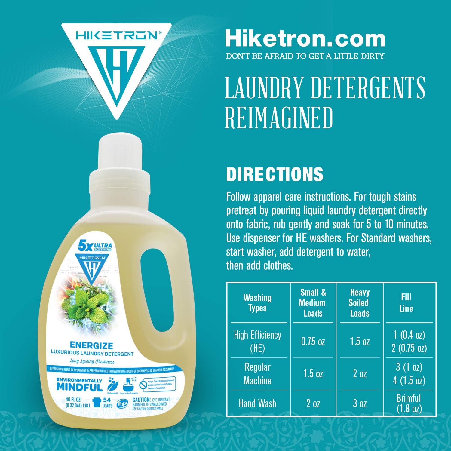 Fresh Scent Laundry Detergent (Energize, 1 Pack) Pack of 2