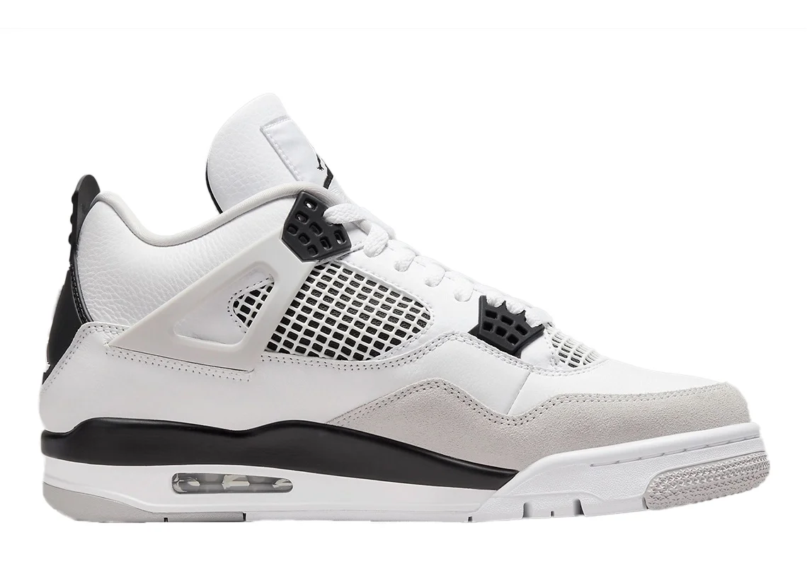 Men's Jordan 4 Retro "Military Black" White/Black-Neutral Grey (DH6927 111) - 10.5