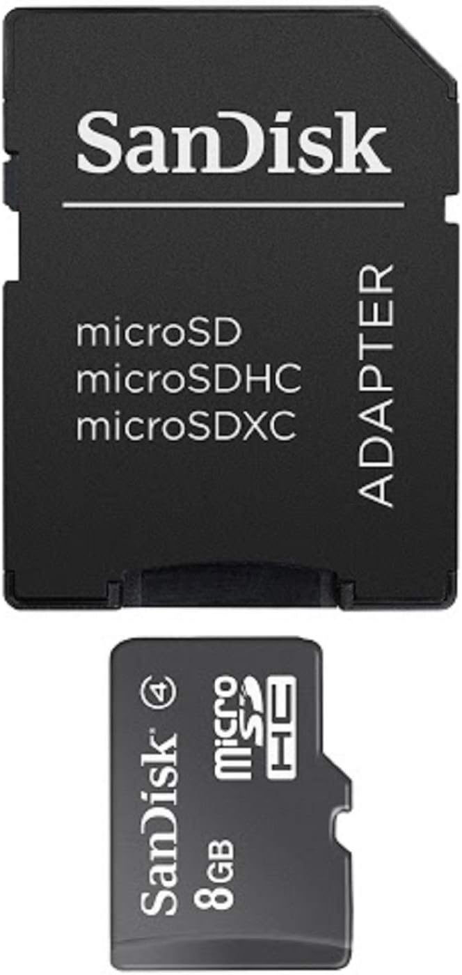 SanDisk microSDHC 8GB Class 2 Card with SD Adapter (SDSDQ-8192) Pack of 2