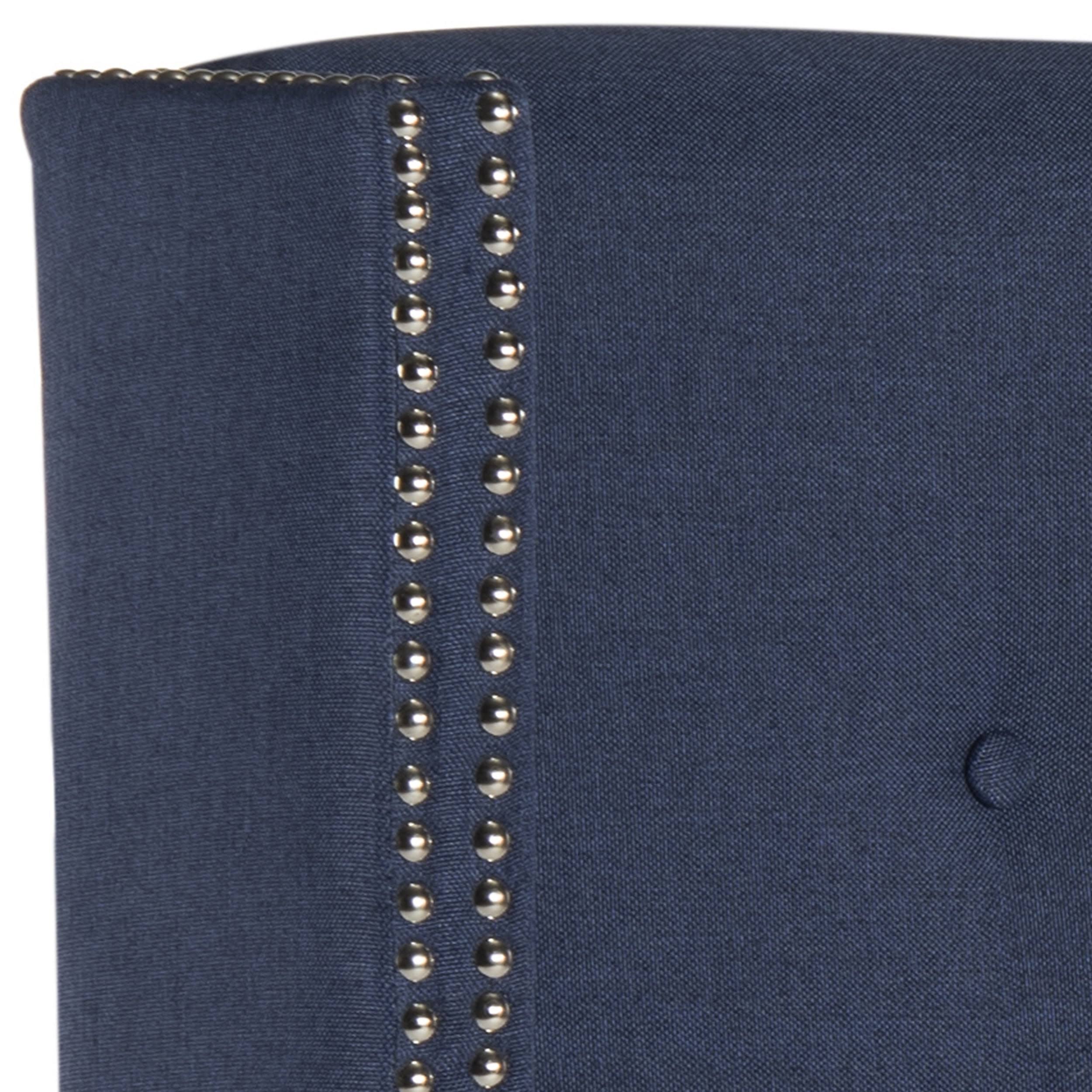 Safavieh Keegan Linen Tufted Winged Headboard - Navy - Queen