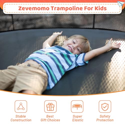 12FT 14FT 16FT Outdoor Trampoline for Kids & Adults, Recreational Trampoline w/Ladder & Safety Net, Heavy Duty Backyard Metal Trampoline, 400/450LBS Round Pumpkin Trampoline, ASTM Approved