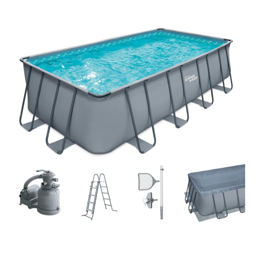 Summer Waves Frame Pool Complete Set, Rectangular 549 x 274 x 132 cm