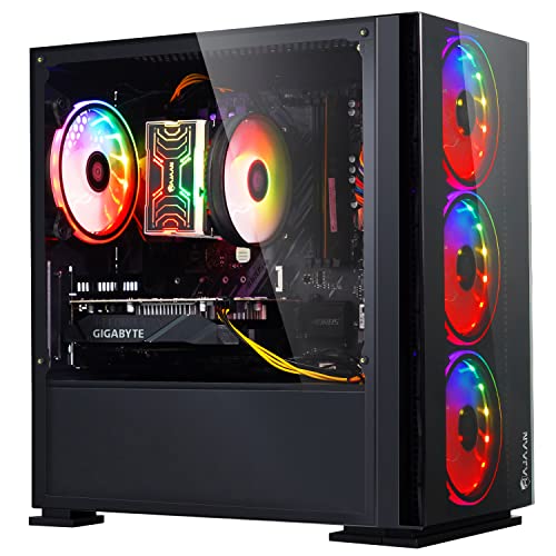 Gaming PC Desktop Tower - Intel i7 Quad Core Processor Upto 4.0GHz - 32GB DDR4 RAM 1TB SSD - AMD Radeon RX 580 8GB GDDR6 - RGB Keyboard Mouse - WiFi Ready - Windows 10 Pro
