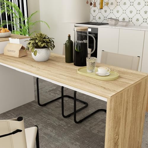 ECACAD 80.7" Kitchen Island with Storage, Wood Kitchen Prep Table White Stationery Storage Cabinet with 3 Drawers, Open Shelves & 2 Cabinets for Dining Room