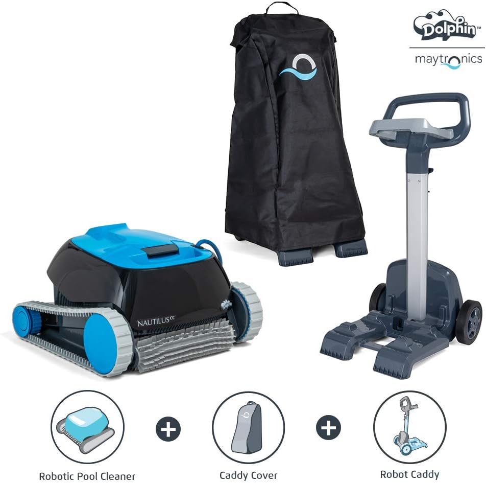 DOLPHIN Nautilus CC Automatic Robotic Pool Cleaner - Ideal for Above and In-Ground Swimming Pools up to 33 Feet - with Large Capacity Top Load Filter Basket…