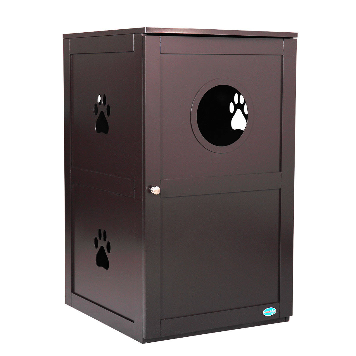 coziwow Stackable Double Cat Sitting in Litter Box