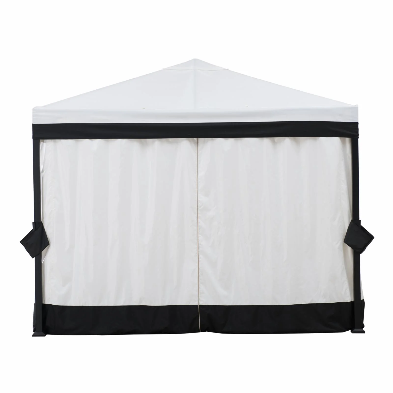 Sunjoy 10 ft. x 10 ft. Steel Gazebo - Black and White