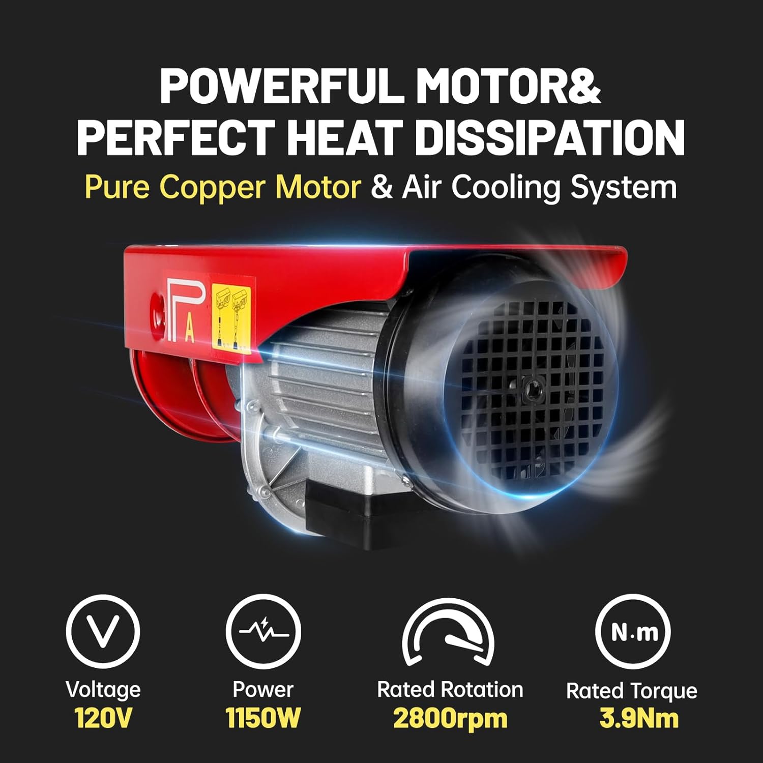 1320LBS Electric Hoist, 120V Electric Hoist with Wireless Remote Control, Single/Double Sling Electric Winch, Electric Hoist Winch, for Lifting in Factories, Warehouses, Buildings