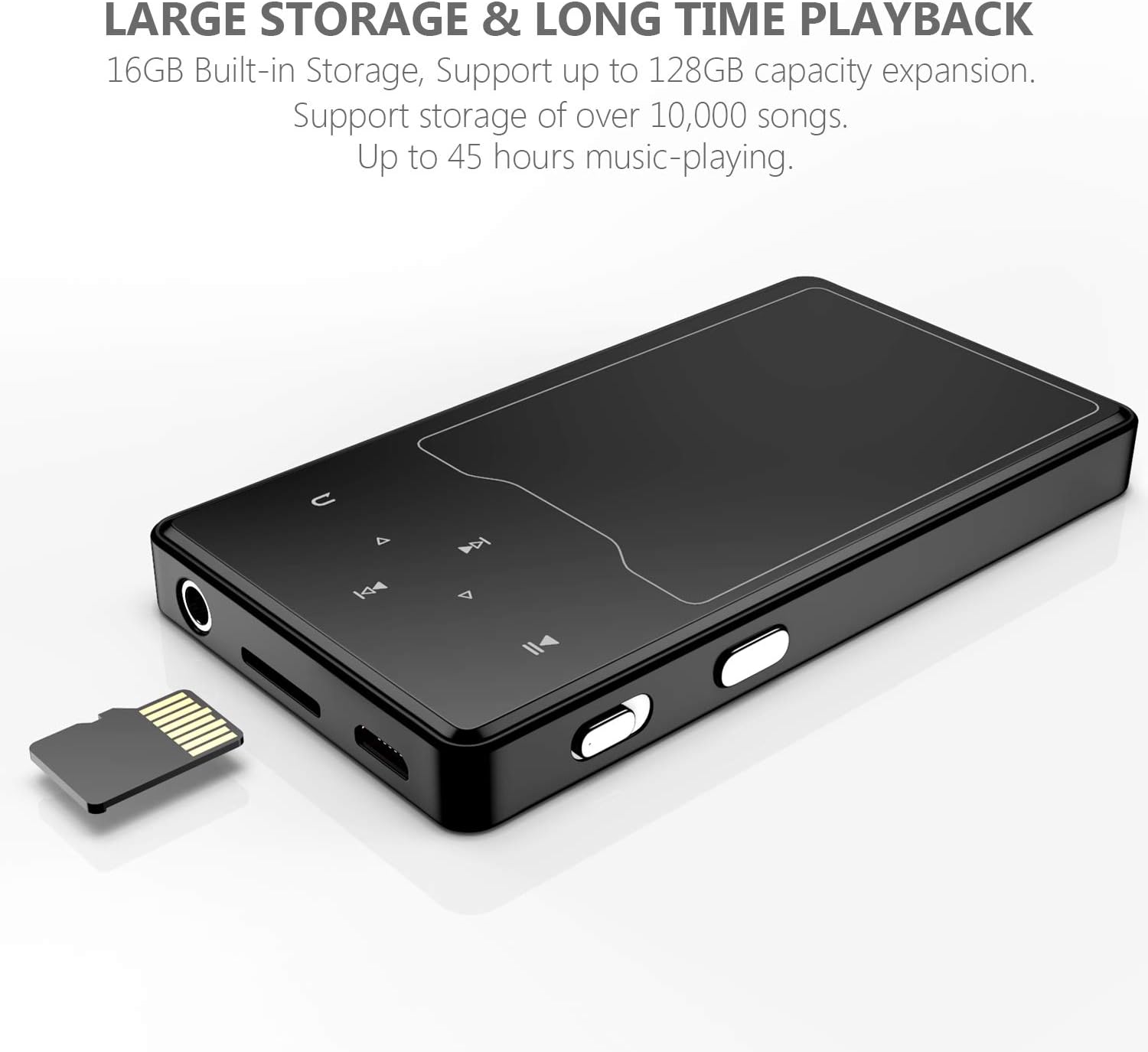 MP3 Player with Bluetooth 5.0, BERENNIS 16GB Portable HiFi Lossless Sound 2.4" Large Screen Music Player with FM Radio Voice Recorder Video Player, Support up to 128GB Pack of 2
