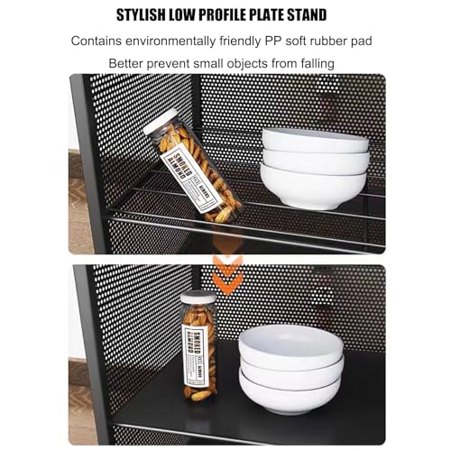 Kitchen Pantry Cabinet Countertop Storage Cabinet, Freestanding Utility Cupboard Dining Compact Shelving Sideboard, Multi purpose Organizer Mini Cabinet for Spice Seasoning Bottles Dishes Bowls