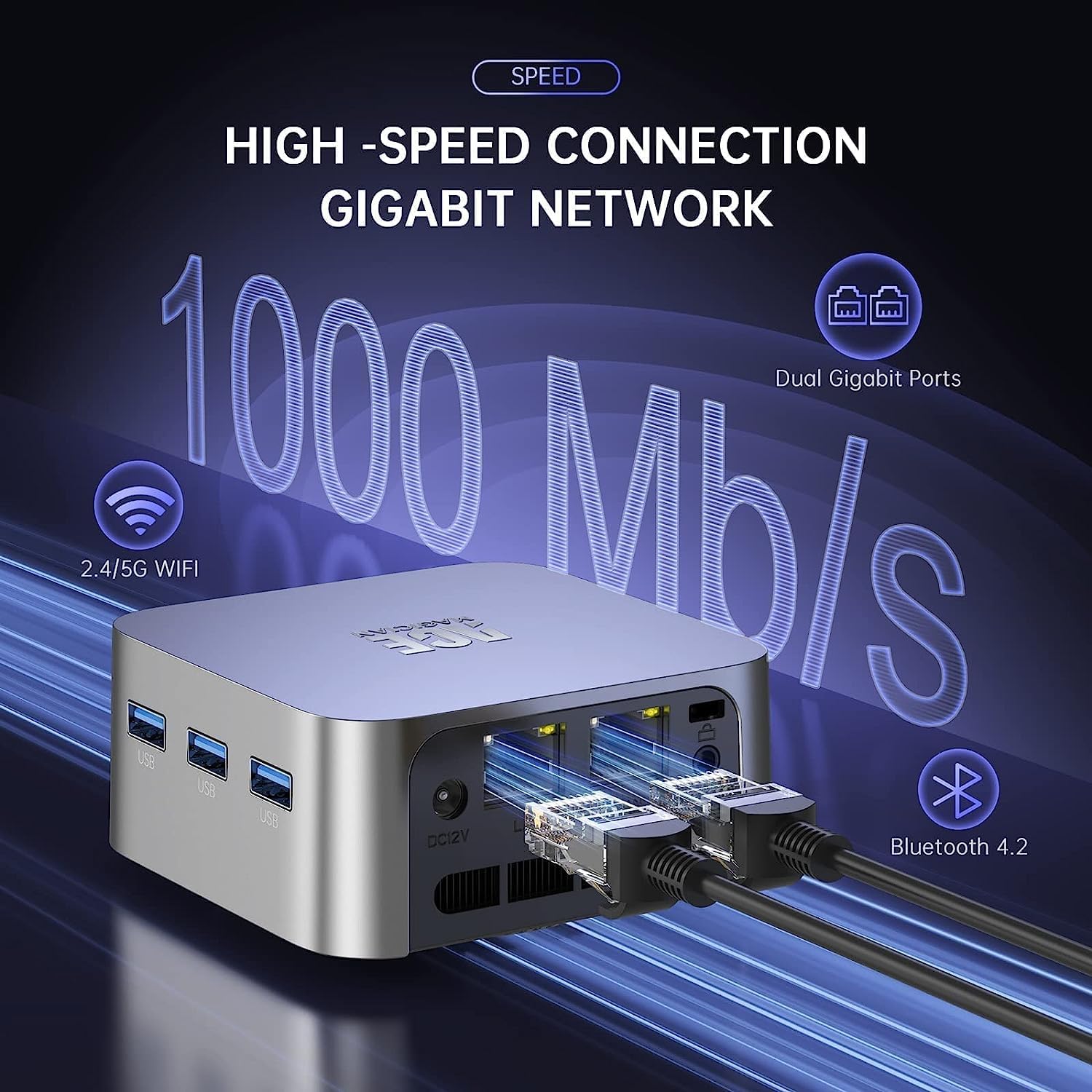 ACEMAGICIAN Mini PC,Intel 12th Gen N95 (up to 3.4GHz) ，Desktop Computers with 16GB LPDDR5 512GB M.2 SSD ， Micro PC Support 4K UHD, Dual Gigabit Ethernet,2.4G/5G WiFi, BT4.2