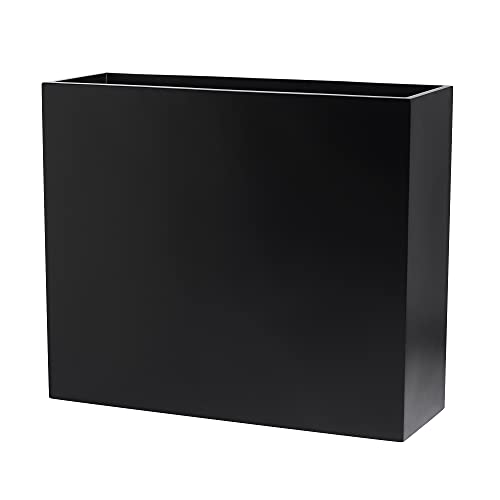 Calistoga Tall Rectangle Fiberglass Planter, Black, 48 Inch