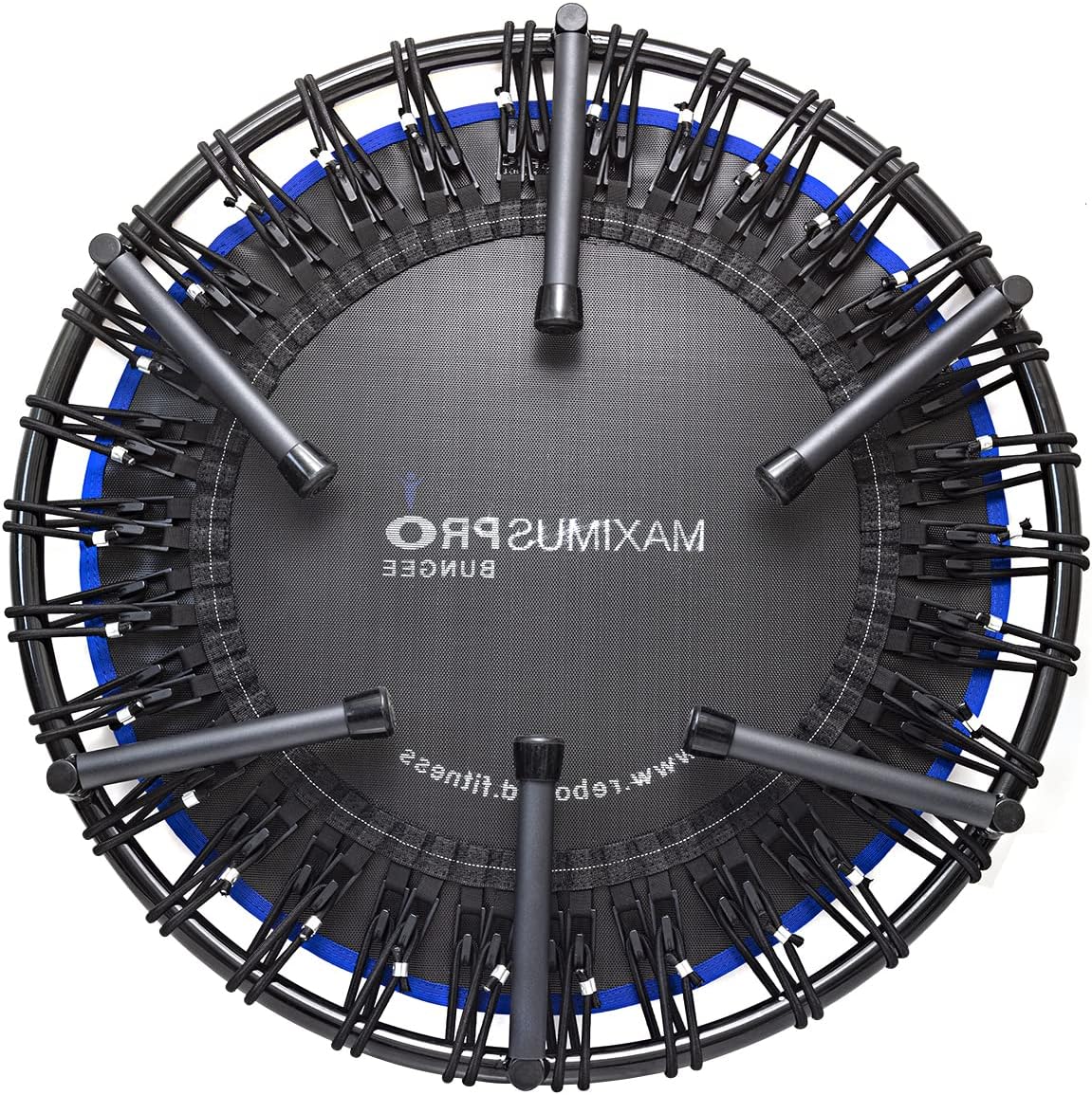 Maximus Pro Bungee Rebounder | Stronger Quieter & Softer Bounce | 40'' Mini Trampoline Ready Assembled for Adults & Children | Max 400lb | DVD+ Videos