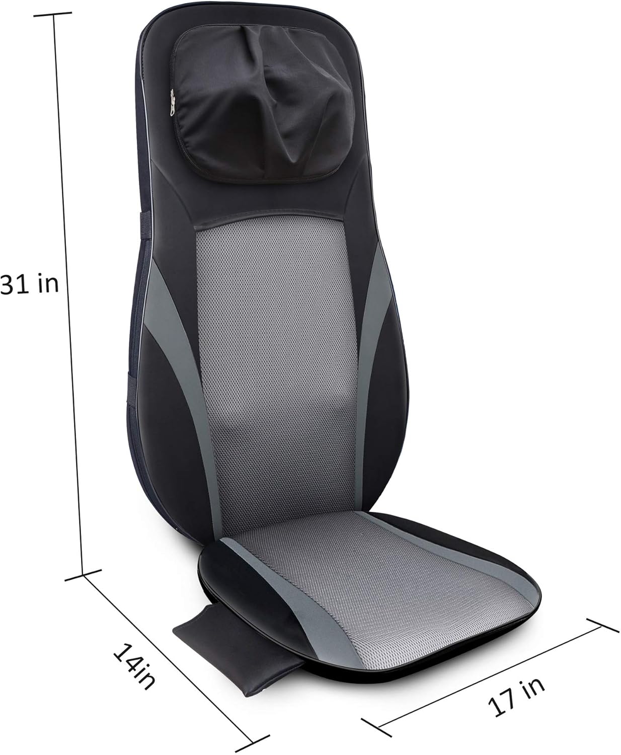 SNAILAX Shiatsu Back Massager with Heat -Deep Kneading Massage Chair Pad with Adjustable Intensity, Shiatsu Chair Massager to Relax Full Body Muscle