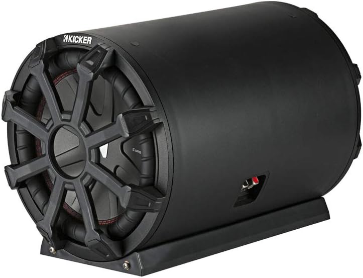 Kicker Bundle Compatible with Universal Vehicle 46CWTB102 10" Bass Tube Sub Box with HA-A400.1 Amplifier and HA-AK8 8Ga Amp Install Kit