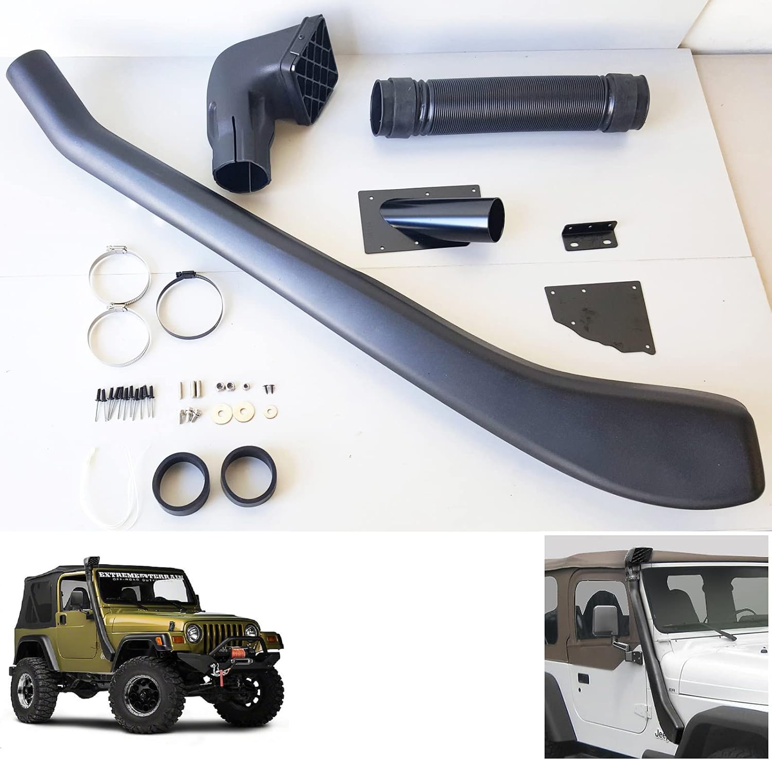 Snorkel Kit Compatible For 1999-2006 Jeep Wrangler TJ YJ 4.0L I6 Rolling Head Offroad 4x4 4WD