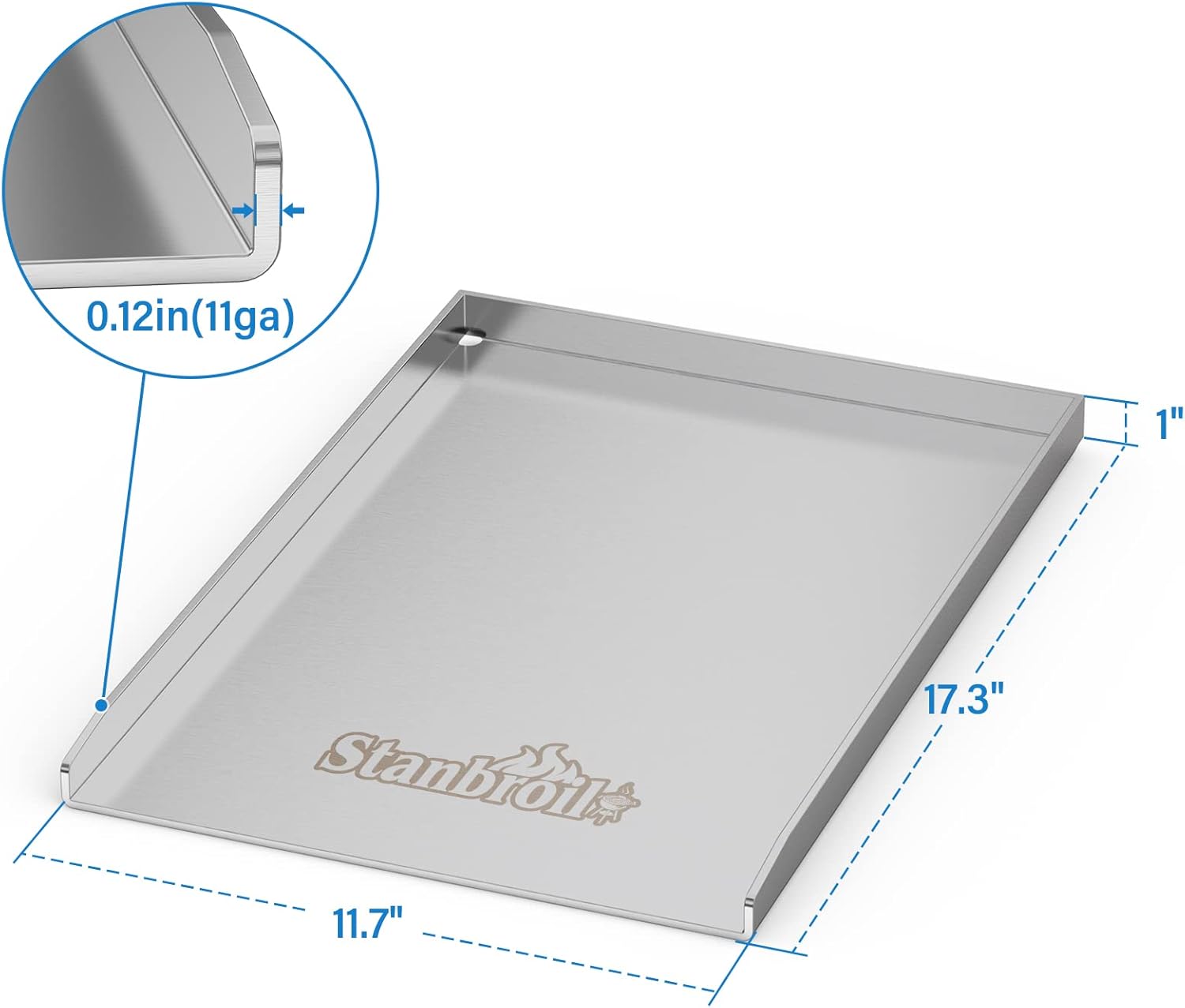 Stanbroil Stainless Steel Griddle Pan for Weber Spirit Grill Models - Gas Grill Griddle for Spirit 300 series, Spirit 700, Genesis Silver B/C, Genesis Gold B/C, Genesis Platinum B/C (2005 model Year) Pack of 2